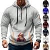 Мужская толстовка с капюшоном с принтом, кардиган на молнии с карманом на рукаве, мужская спортивная повседневная толстовка большого размера