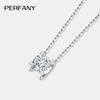 PERFANY 0.5-2CT Moissanite Necklace for Women S925 Pure copper Classic Bull Head Laboratory Diamond Pendant Luxury Zircon
