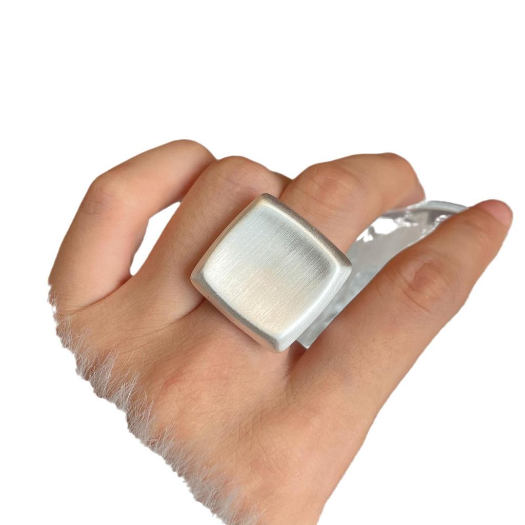 Серьги в стиле ретро из матового серебра с геометрической квадратной огранкой