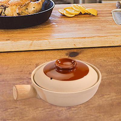 Горшок для риса Claypot, глиняный жаропрочный антипригарный горшок с одной ручкой, китайская кастрюля для