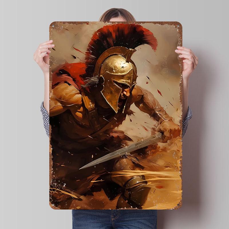 Spartan Spartacus Printed Poster Customized Wall Art Retro Vintage Metal Tin Signs for Room Ornaments Coffee Bar Accessories