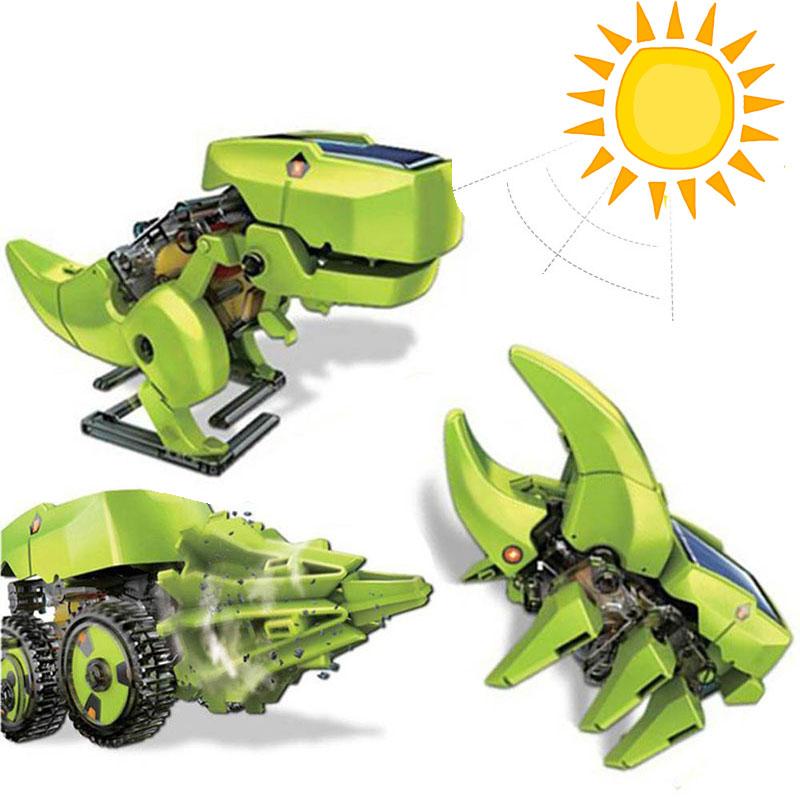 3 in 1 Solar Energy Dinosaur Robotic Kits DIY Assembly Educational Toys Model Building Kids Science for Educational Toys