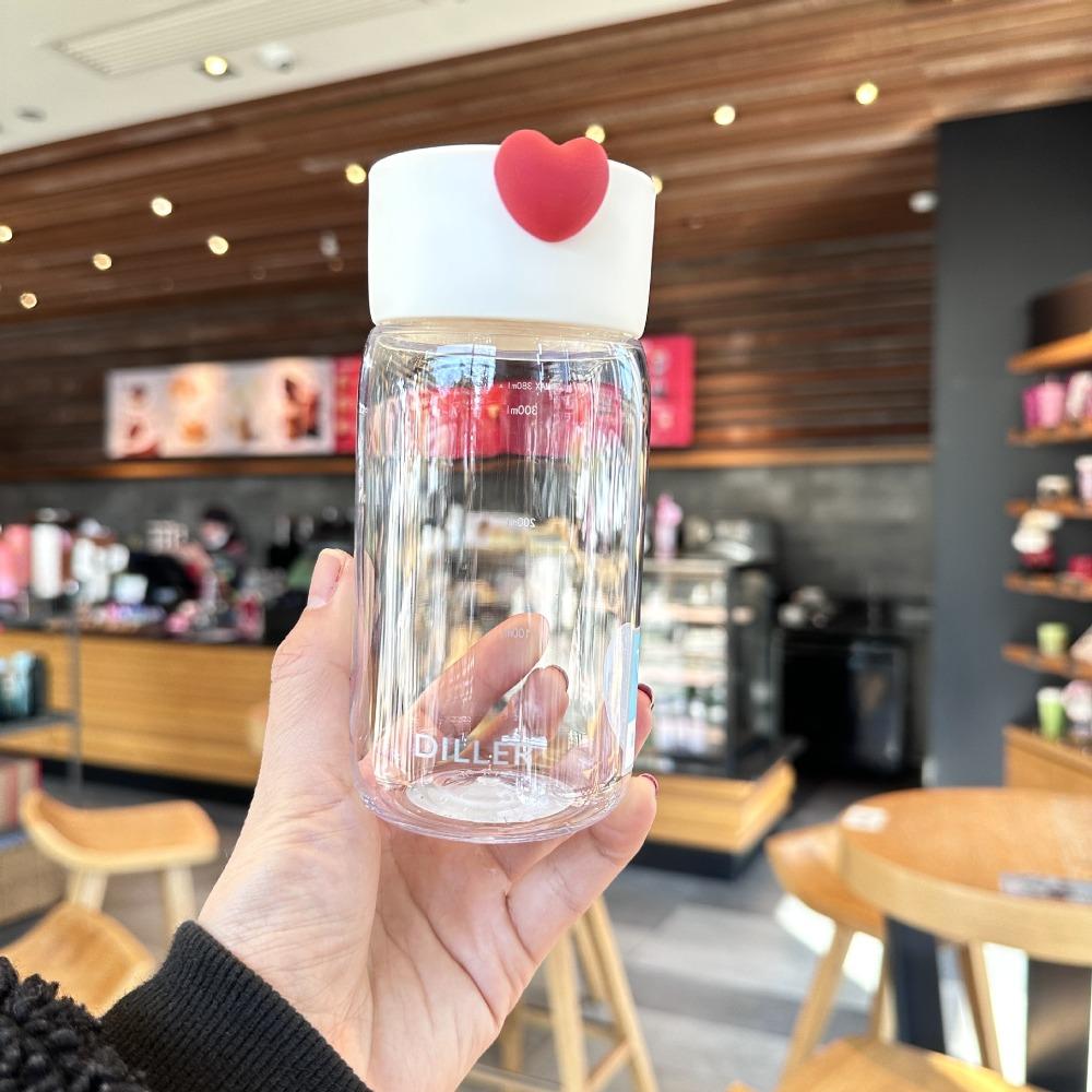 Plastic Straight Drink Water Cup With Handle Fitness Drinking Bottle Outdoor Sport