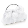Flower Petal Clutch Bridal Handbag Evening Bag Satin Rose Elegant Purse For Bridesmaid Wedding Party Formal White Handle Bag