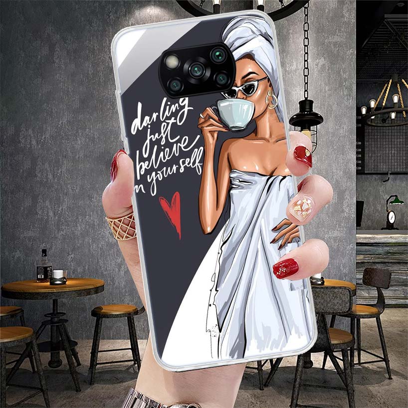 Girl Boss Female Coffee Soft Phone Case For Xiaomi Redmi 15C 15 13C 13 Poco X5 X6 X7 F7 Ultra M7 12C 12 10 10C 9C 9A 9T 9 Fundas