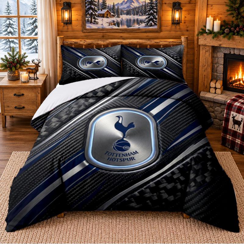 Печатный комплект постельного белья из 3 предметов с узором Tottenham Hotspur, простыня, наволочка для декора спальни