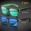 2 предмета модные винтажные квадратные спортивные солнцезащитные очки для мужчин и женщин для вождения и рыбалки брендовые дизайнерские солнцезащитные очки ретро мужские очки UV400