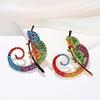 Chameleon Animal Lizard Brooch Pins Multicolor Jewelry Creative Gift for Women Fashion Office Outfit Highlight