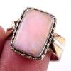 Натуральный розовый опал драгоценный камень ручной работы серебро 925 пробы двухцветное кольцо S.9.5 I1V26