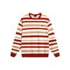 Li Ning Daily Prosperity Series Striped Crew Neck Pullover Casual Sports Long Sleeve Knit Sweater Men Sweater White Brown Red AMBU023-1