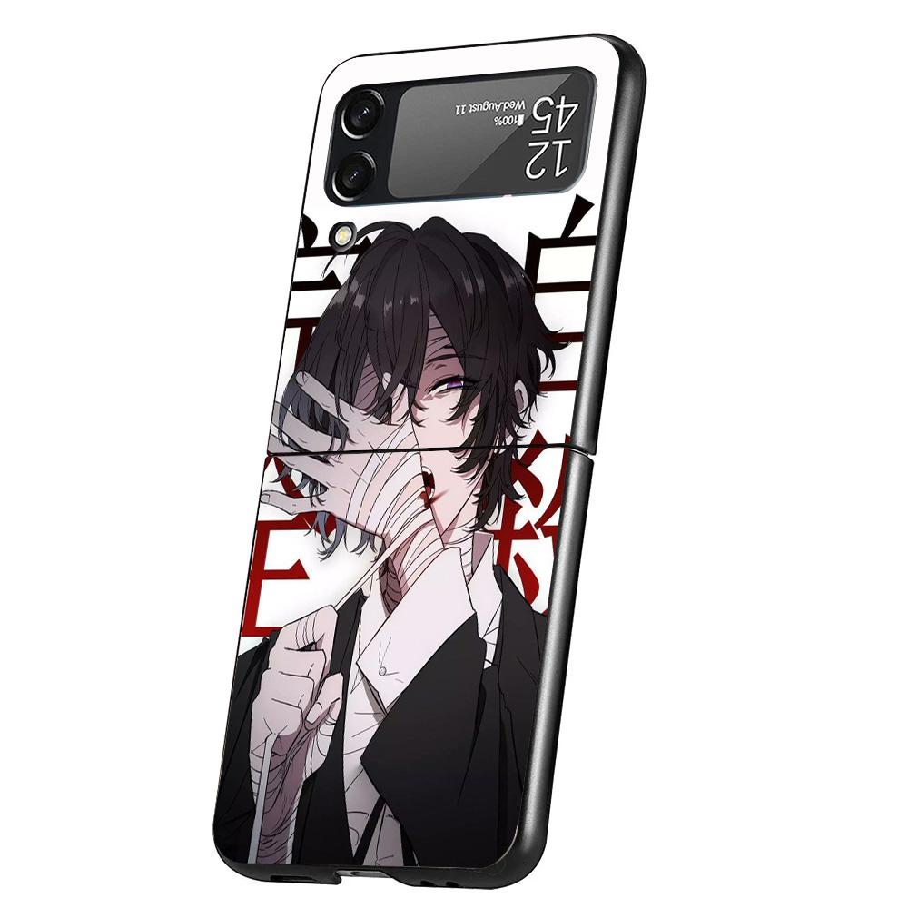 Bungo Stray Dogs Dazai Cover Phone Case For Samsung Galaxy Z Flip 7 6 5 4 3 5G Flip7 Flip6 Flip5 Flip4 Flip3 Black Fundas Shell