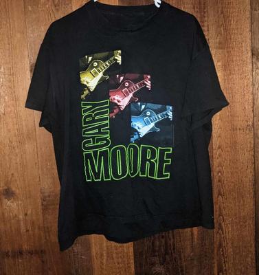 Винтаж GARY MOORE Подарок для фанатов Плотный хлопок Черный Все размеры Унисекс Рубашка TR645 Унисекс Футболка