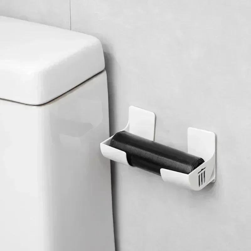 6шт настенный непробивной лоток для хранения кухонная полка пластиковая пленка мусорный мешок холодильник боковая полка для ванной комнаты спальня