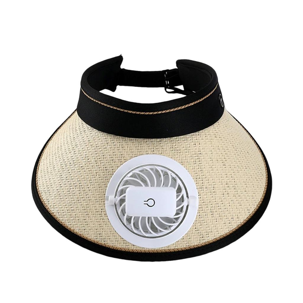 New Ultralight Solar Fan Sun Hat, UV Visor Hat With Rechargeable Fan, Beach Hat Adjustable Unisex Summer Hat
