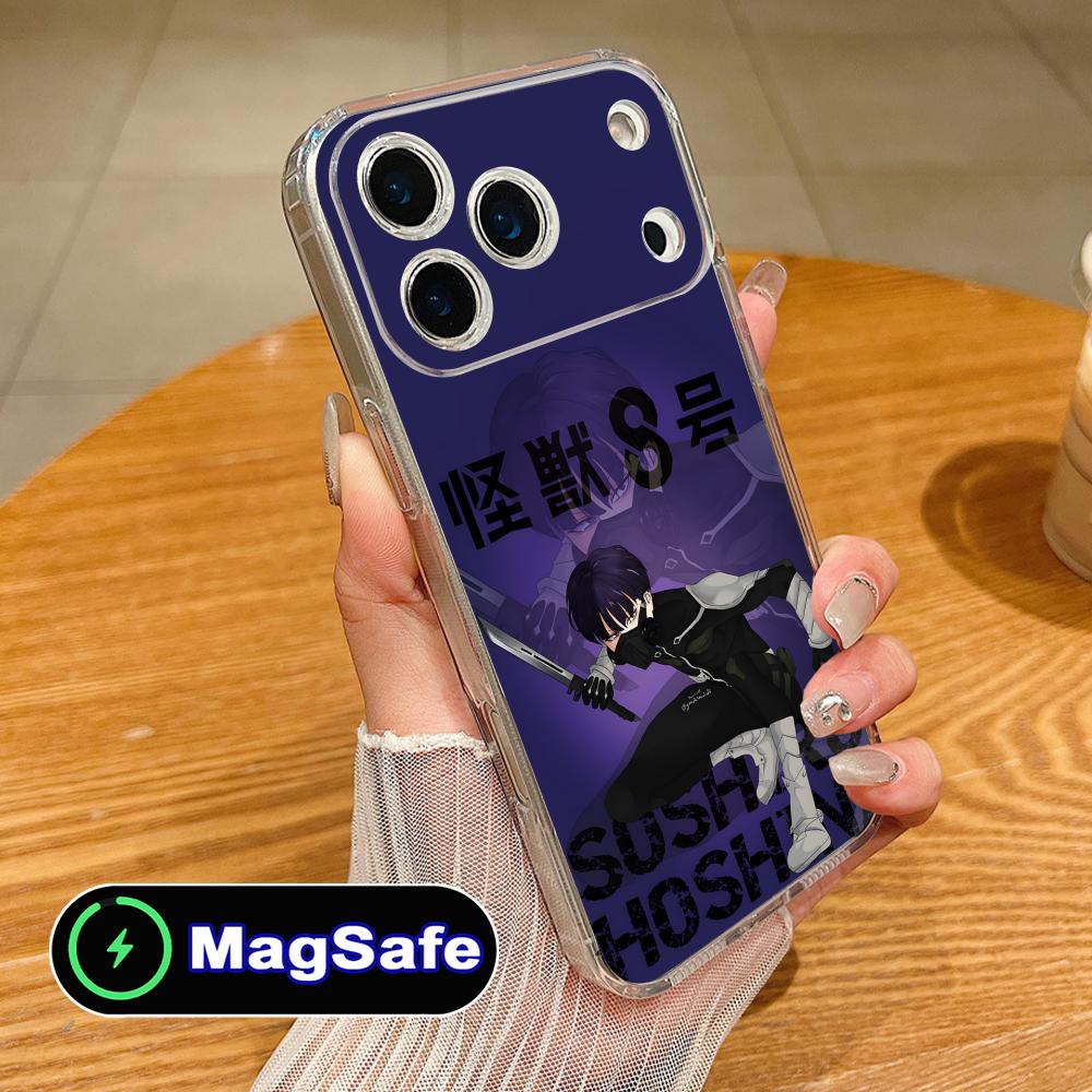 Чехол для телефона Kaiju No.8 Хосина Сосиро для iPhone 17 16 15 14 13 12 11 Air Pro Max Plus Mini Magsafe Прозрачный Цветной Чехол Роскошный