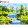 Дом мечты Пейзаж Река Деревья 5D Полный круглый алмаз картина вышивка крестом