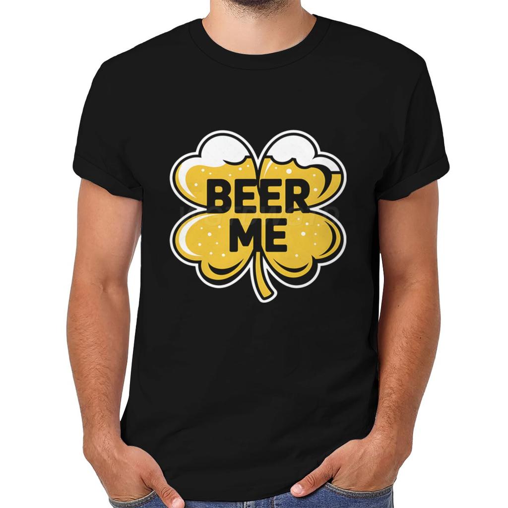St. Paddy's Beer Me Clover Tee Festive St. Patrick's Day Drinking T-shirts for Men Irish Shirt Lucky Clover Men's Clothing