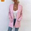 New Arrival Fall Winter Women's Sweater with Twisted Pockets and Casual Loose Fit Knitted Cardigan
