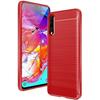 Protective Case - PROSHOP - Samsung Galaxy A70 - Carbon Fiber Effect - Flexible - Red