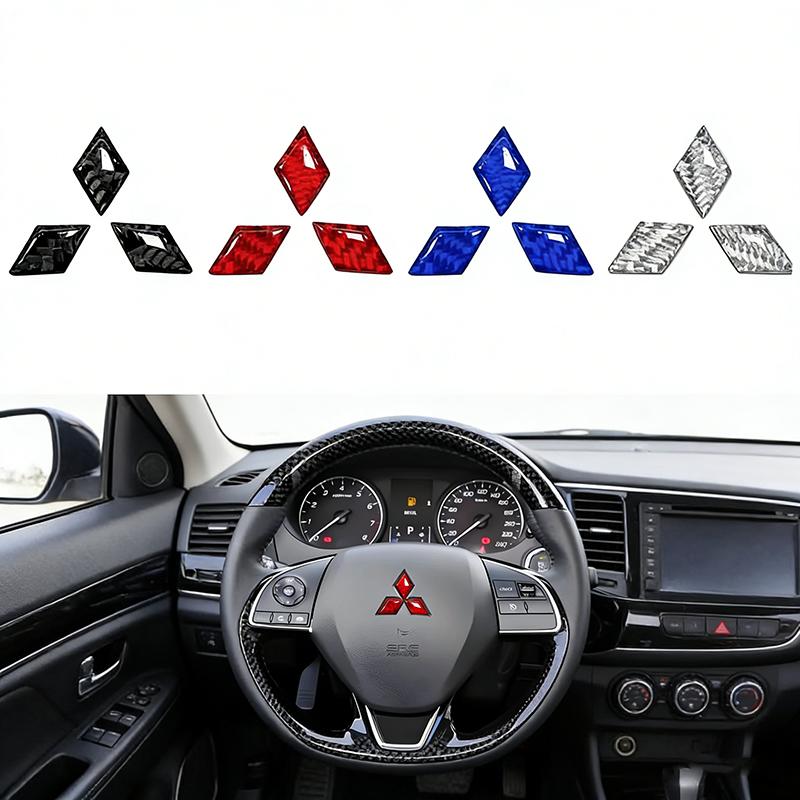 Car Steering Wheel Center Emblem Epoxy Decal for Mitsubishi Lancer EX Outlander Pajero ASX Eclipse Cross Ralliart Interior