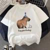 Милая капибара, одежда, футболка, женская винтажная футболка, 2023, повседневный топ в стиле аниме, футболки, футболка в стиле манга, женская футболка с рисунком