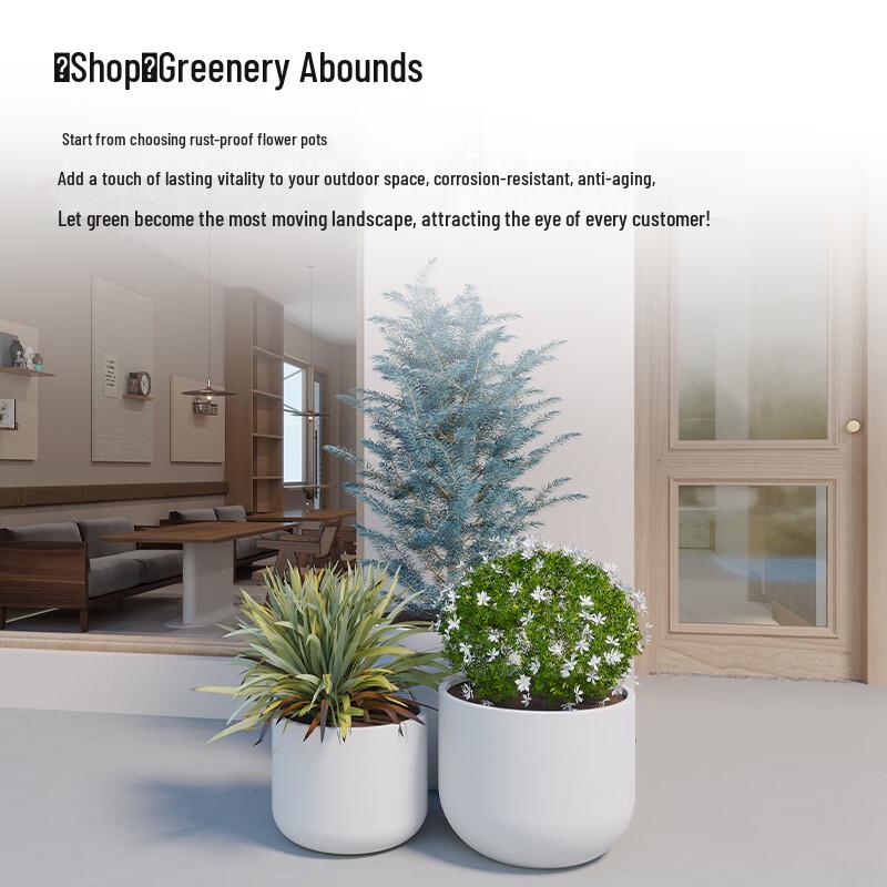 Modern Fiberglass Round Garden Planter