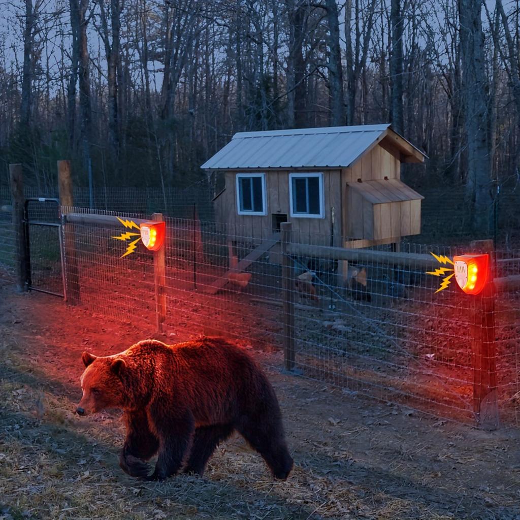 Solar Alarm Animal Induction Sound Light Outdoor Alarm Support For Orchard Villa Farm