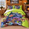 Teen Titans Go Pattern Bedding 3Pcs Set Bed Sheet And Pillowcases For Indoor Bedroom