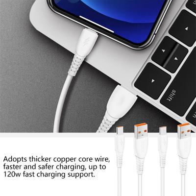 Устойчивый к изгибам USB-кабель для зарядки USB на Type C/Micro USB Кабель для зарядки 6A Высокоскоростной USB-кабель питания для телефонов