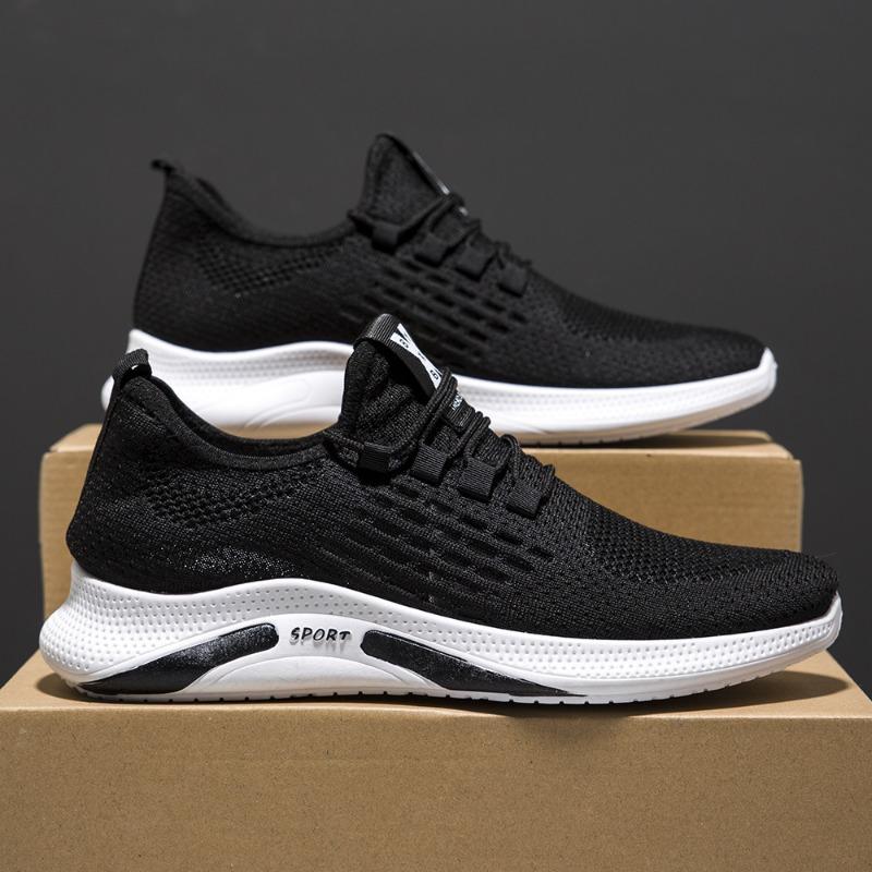 Мужская обувь Flyknit Mesh Дышащая повседневная обувь Спортивная обувь