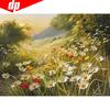 Алмазная вышивка Пейзаж Полевой цветок Алмазная картина DIY Полный круглый вышивки крестом
