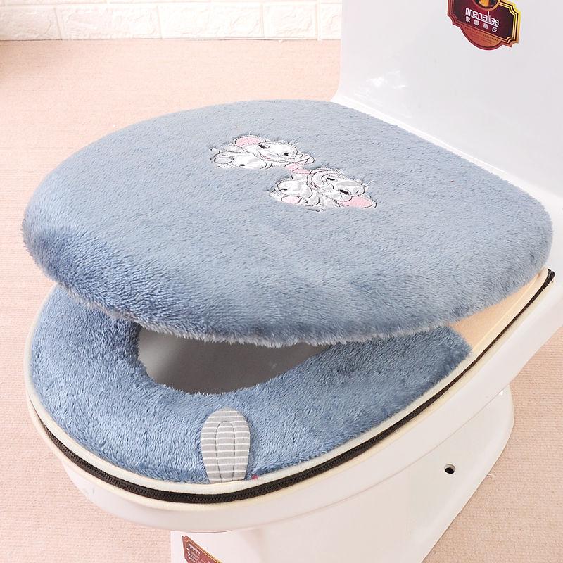 Подушка для унитаза Бытовой набор Подушка для унитаза Набор из двух частей Универсальная подушка для унитаза Подушка на молнии Крышка для унитаза Набор из двух частей