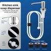 Дозатор мыла для кухонной раковины из нержавеющей стали, настольный насос с набором удлинительной трубки длиной 1 м, вращение на 360 градусов, защита от коррозии