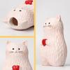 Love Heart Cat Flower Vase Resin Handmade Cartoon Kitten Floral Plants Holder Container Home Office Centerpiece Desktop Decoration