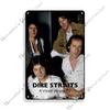 Рок-группа Металлическая пластина DIRE STRAITS Группа Декоративная тарелка Металлическая жестяная вывеска Винтажная металлическая табличка Бар Клуб Вывески Настенный декор