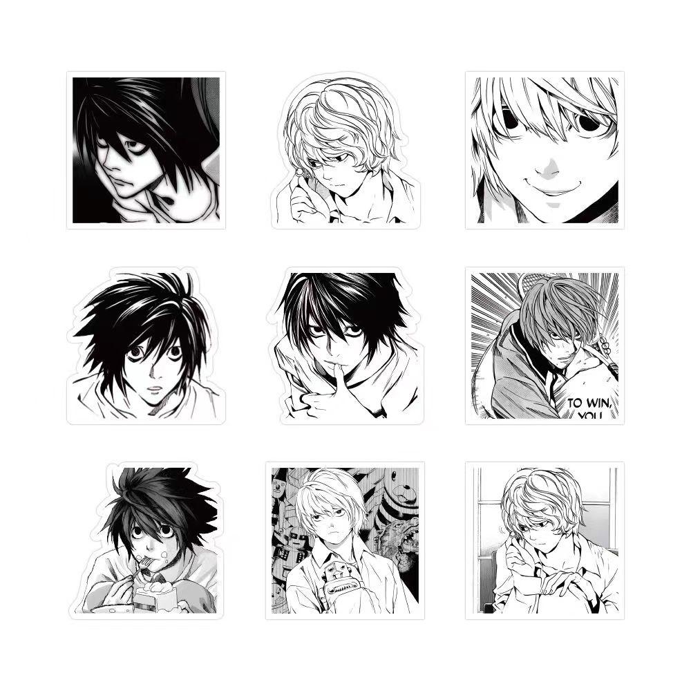 Наклейки «Тетрадь смерти» черно-белые, 60 шт. (не повторяется), водостойкий и солнцезащитный крем.