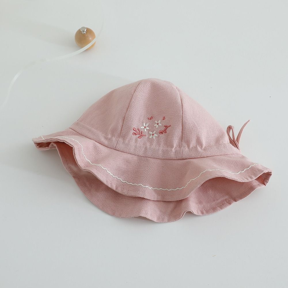 Flower Infant Bucket Hat Pleated Toddle Fisherman Hat Sweet Baby Sunhat  Baby
