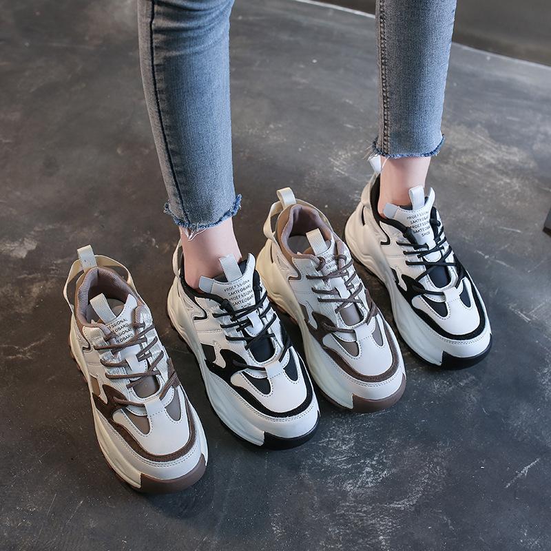 Daddy shoes women's new spring thick-soled flats, slimmed sports casual single shoes, versatile student soft-soled women's shoes