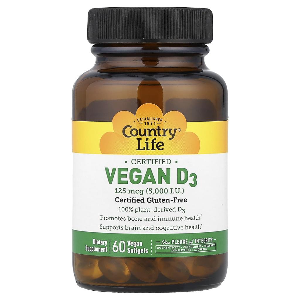 Vegan Certified D3, 125Mcg (5,000Iu), 60 Vegan Softgels