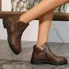 Модная обувь для женщин 2024 горячая распродажа боковая молния женские ботинки модный круглый носок офис и карьера высокое качество большой размер ботильоны