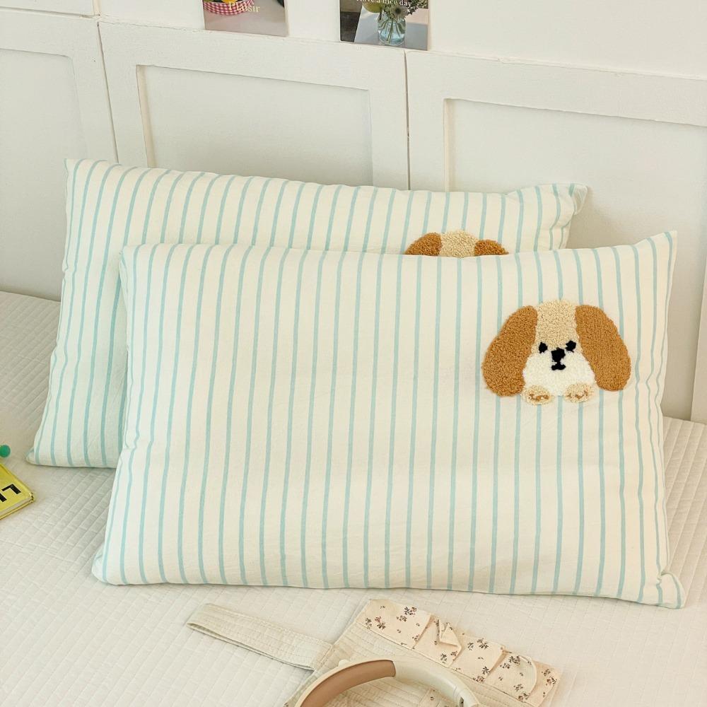 Breathable Single Pillowcase Pure Cotton Pillowslip Cartoon Dog Pattern Student Pillowcase Bedroom