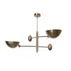 2 Light Pendant Mid Century Modern Raw Brass Sputnik chandelier light Fixture