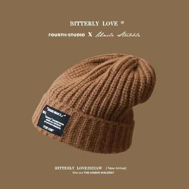 Женские шапки и кепки Осень-зима Большая вязаная шерстяная шапка-повязка Повседневная универсальная холодная теплая защита ушей Сложенная кепка