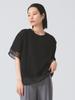 Ray Beams TEE Organza Layered One Size S/S T-Shirt, Women's, Black,