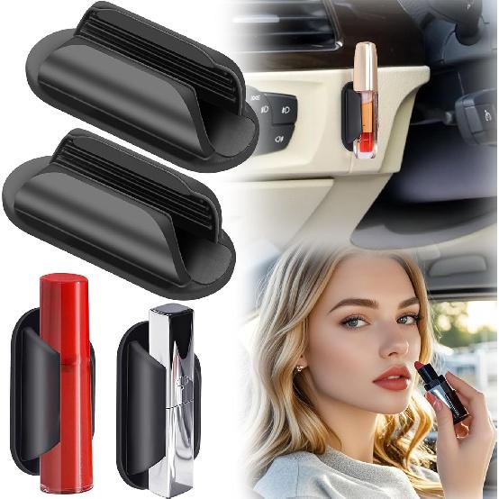 Car Lip Balm Holder No Melt,2PCS Silicone Holder For Chapstick,Fun Aesthetic Car Accessories For Women Interior,Car Holder For Chap Stick,Car