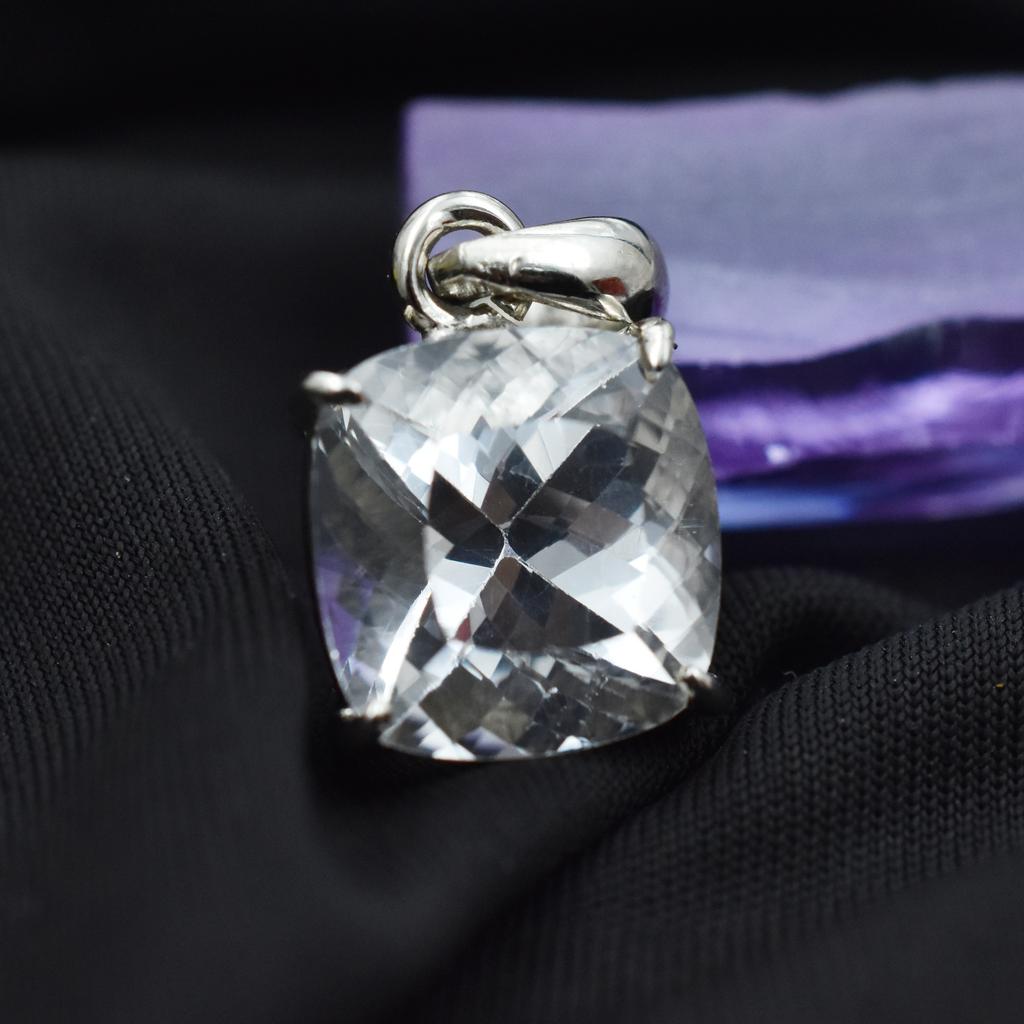 Натуральный сапфир квадратной огранки 30 карат, серебристо-белый кулон, свободный драгоценный камень, СЕРТИФИЦИРОВАН AR-3635-Sa