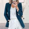 QICED Женские Винтажные Повседневные Однотонные Куртки и Пальто с Принтом Длинный Рукав Уникальный Дизайн