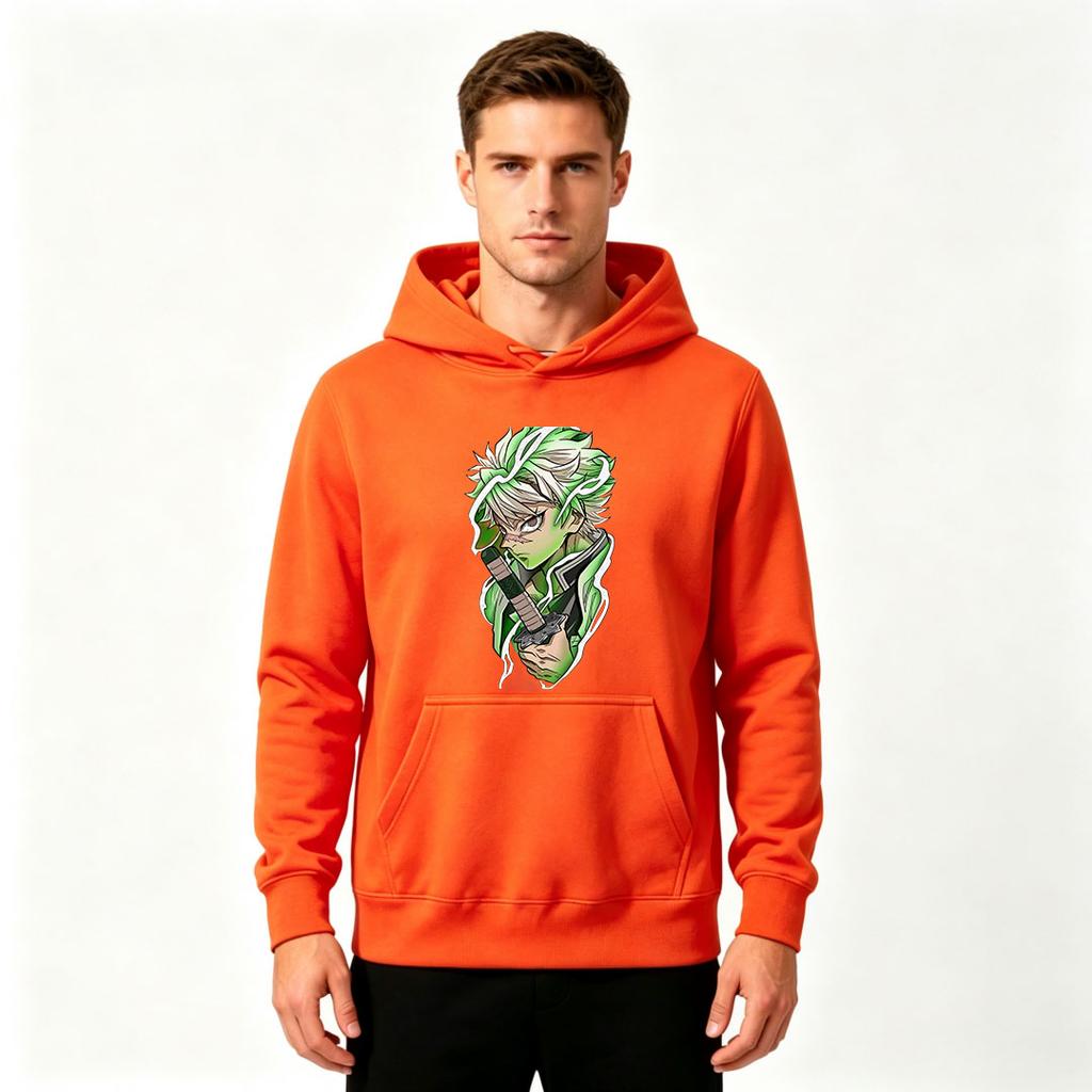 Men's Anime Character Printed Pullover Hoodie Casual Long Sleeve Comfortable Hooded Sweatshirt For Daily Wear