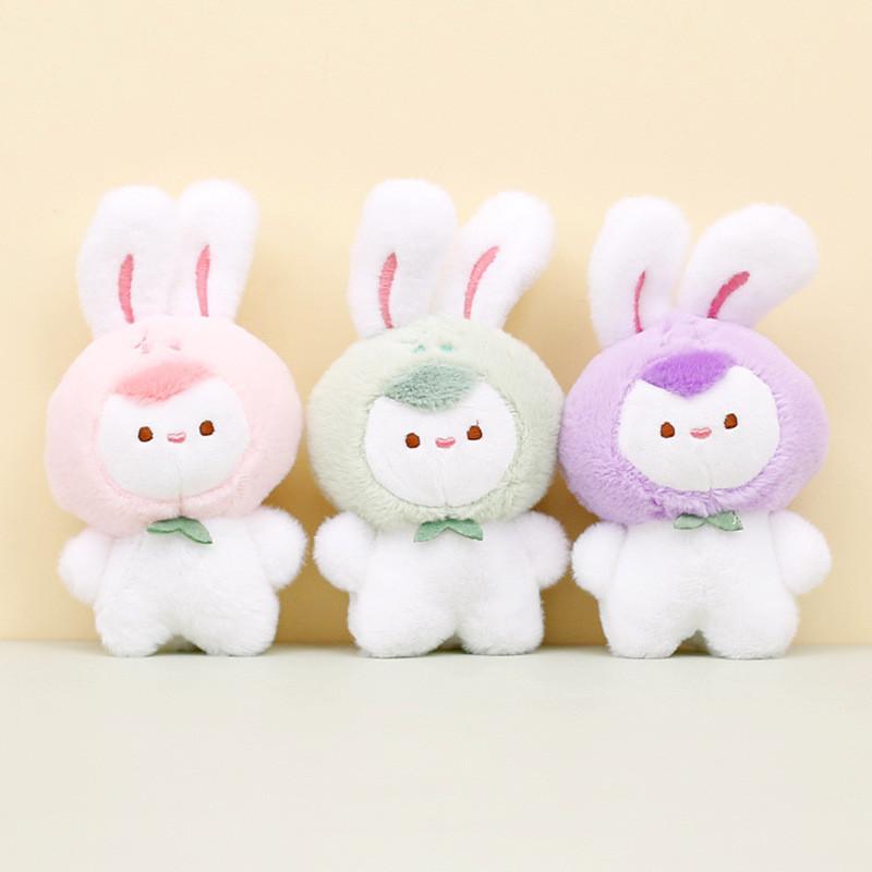 Adorable Cartoon Bunny Plush Keychain Colorful Stuffed Rabbit Bag Charm Gift