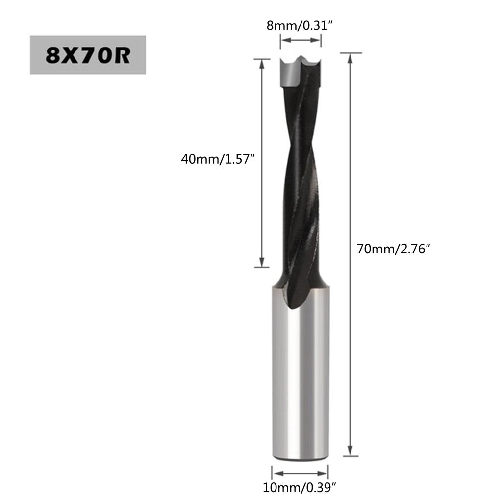 Woodworking 70mm Drill Bits Router Bit Row Drilling Two Flute Wood Hole Cutter Router Drill Bit Left Right Rotation
